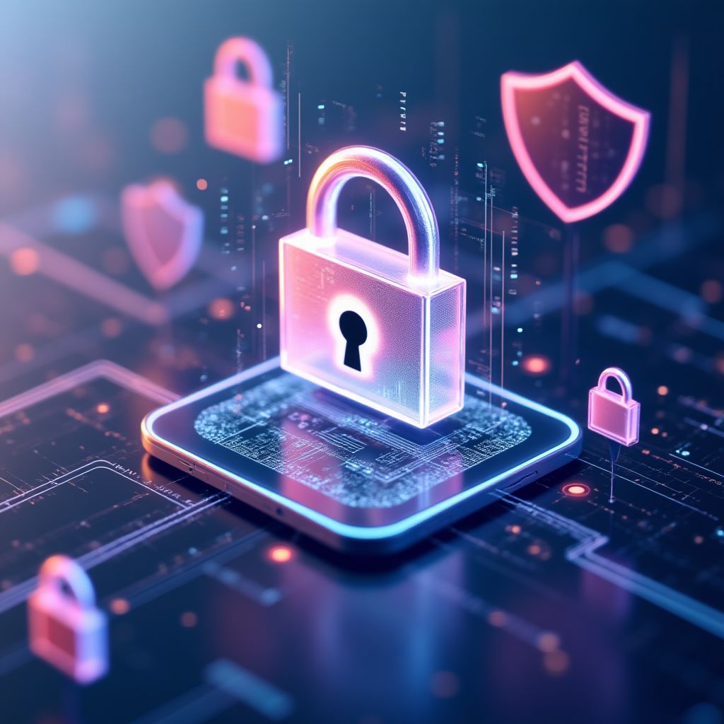 Ilustración abstracta de seguridad cibernética
