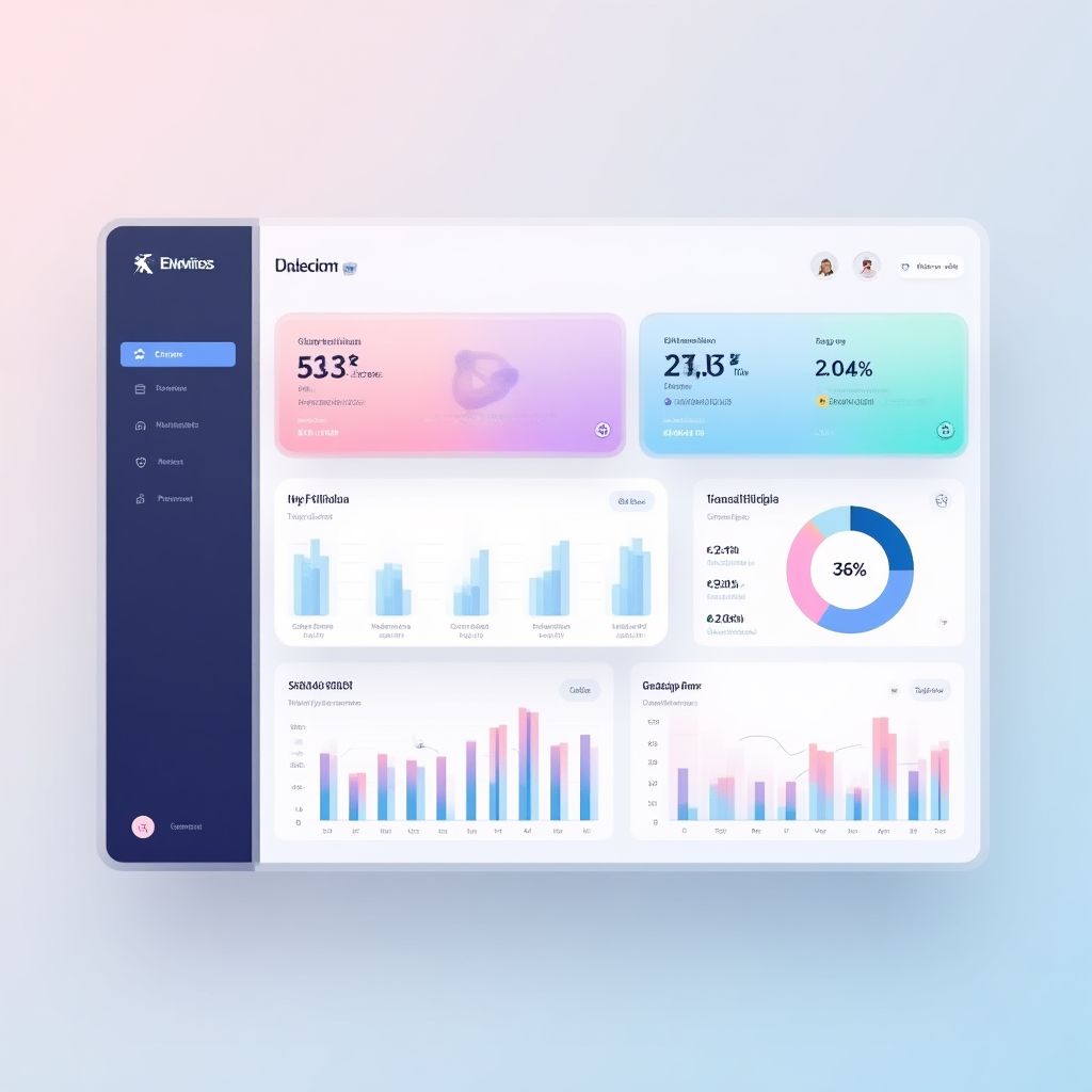 Gráficos y visualizaciones de datos sobre un dashboard digital